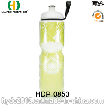 Garrafa de água plástica do aperto do PE livre do curso BPA 650ml (HDP-0853)